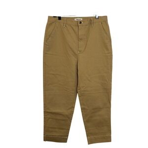 Madewell Cropped Tapered Pants‎ Size 32 Desert Dune Yellow High Rise Casual